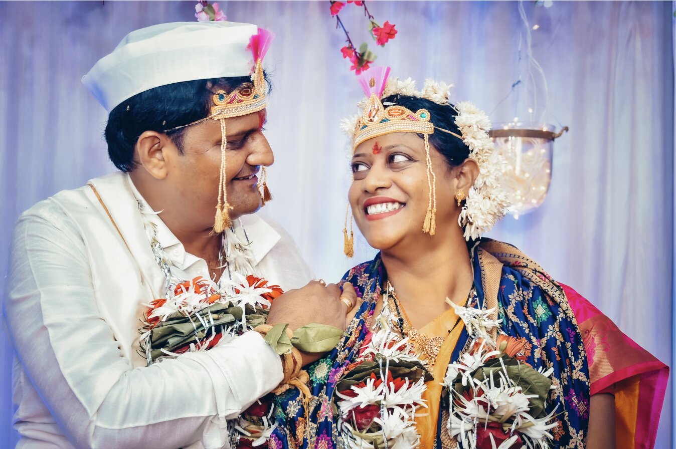 Married couple smiling